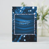 satinと青王室のの応答カードrsvp 出欠カード (スタンド正面)