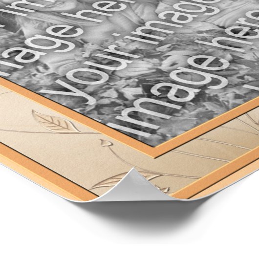 Satin エレガント Bow Frame自分の写真を作成 ポスター (角)