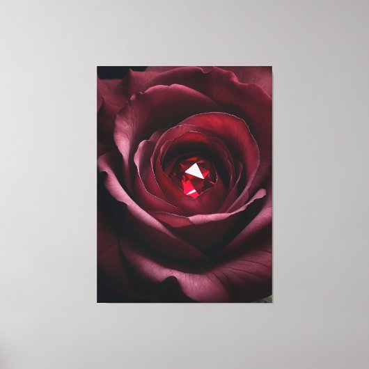 Satinheart Rouge – Gemstone Rose Canvas キャンバスプリント (正面)