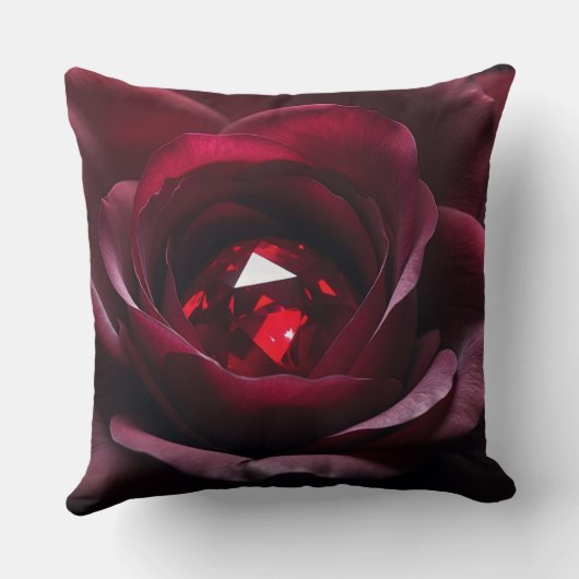 Satinheart Rouge – Ruby Rose Pillow クッション (裏面)