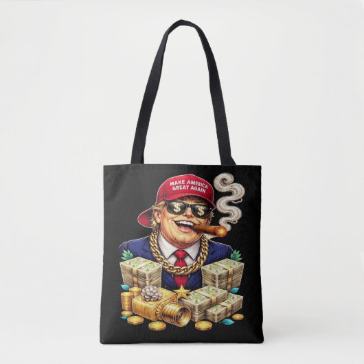 Satirical MAGA Billionaire Cartoon — Retro Pop Art トートバッグ (正面)