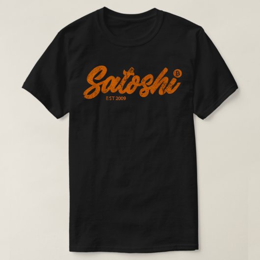Satoshi Est 2009ビットコイン・クリエーターBlockchain Curren Tシャツ (デザイン正面)