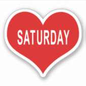 SATURDAY Red Loveハートビニールシール シール (正面)