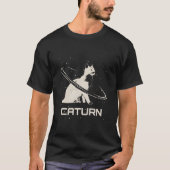 Saturn Caturn I Planets Space Galaxy Astronomy Cat Tシャツ (正面)
