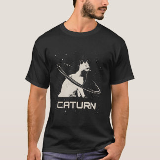 Saturn Caturn I Planets Space Galaxy Astronomy Cat Tシャツ