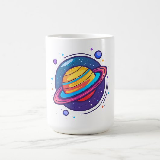Saturn Planet Coffee Mug – Cosmic Design for Space コーヒーマグカップ (中央)