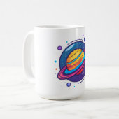 Saturn Planet Coffee Mug – Cosmic Design for Space コーヒーマグカップ (正面左)