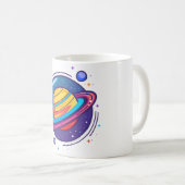 Saturn Planet Coffee Mug – Cosmic Design for Space コーヒーマグカップ (正面右)