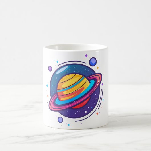 Saturn Planet Coffee Mug – Cosmic Design for Space コーヒーマグカップ (中央)
