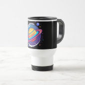 Saturn Planet Coffee Mug – Cosmic Design for Space トラベルマグ (正面右)