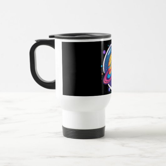 Saturn Planet Coffee Mug – Cosmic Design for Space トラベルマグ (左)