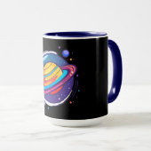 Saturn Planet Coffee Mug – Cosmic Design for Space マグカップ (正面右)