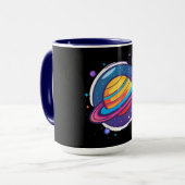 Saturn Planet Coffee Mug – Cosmic Design for Space マグカップ (正面左)