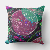 Saturn’s Rings: Maximalist Abstract Art  クッション (正面)