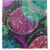 Saturn’s Rings: Maximalist Abstract Art  シャワーカーテン (正面)