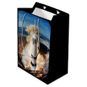 Saturn V Rocket launch 1969 Apollo Spacecraft Medi ミディアムペーパーバッグ (裏面アングル)