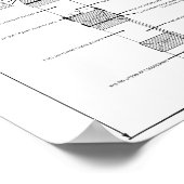 Saturn V Rocket Schematic 8"x10" ポスター (角)