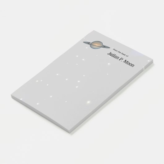 Saturn with Rings in Outer Space Personalized ポストイット (アングル)