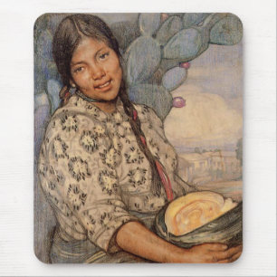 Saturnino Herran Mujerの詐欺のCalabazaのマウスパッド マウスパッド