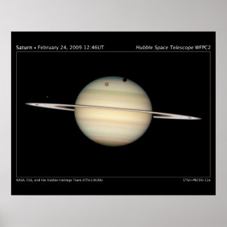 Saturns Moons Transit Astronomy Poster ポスター