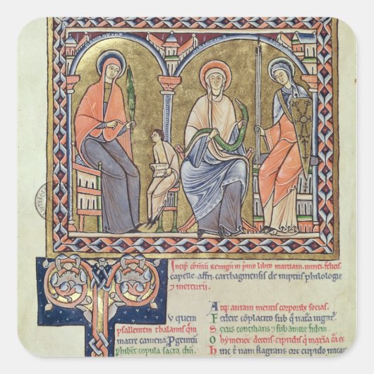 「Satyriconからの文法、方言および修辞 スクエアシール (正面)