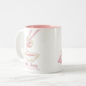 sauceyのゆで団子のマグを浸すこと ツートーンマグカップ (正面左)