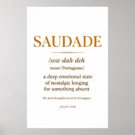 Saudade – ポルトガル語の定義をシンプルに表現したプリント | ポスター