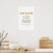 Saudade – Minimalist Portuguese Definition Print | ポスター (キッチン)