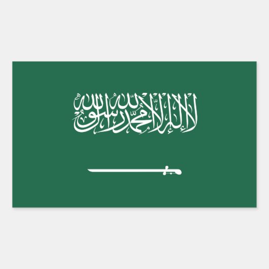 Saudi Arabia Flag 長方形シール (正面)
