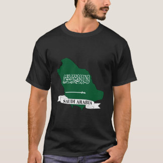 saudi arabia flag map tシャツ