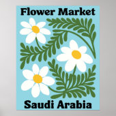 Saudi Arabia Flower Market White Daisy Wall ポスター (正面)