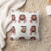 Saudi Arabian Men Portrait Pattern クッション (ブランケット)