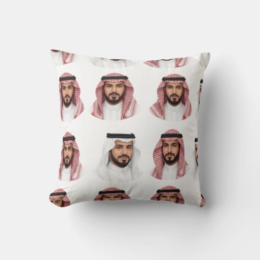 Saudi Arabian Men Portrait Pattern クッション (正面)