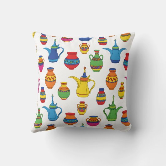 Saudi Arabian Pottery & Dallah Pattern クッション (裏面)