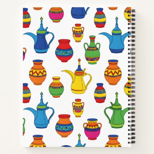Saudi Arabian Pottery & Dallah Pattern ノートブック (裏面)