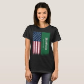 Saudi Flag  USA And Saudi Arabia Flags Proud Tシャツ (正面フル)