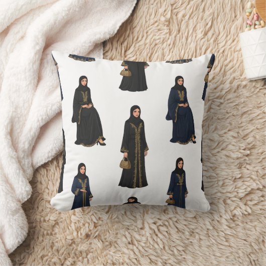 Saudi Women in  Abayas クッション (ブランケット)