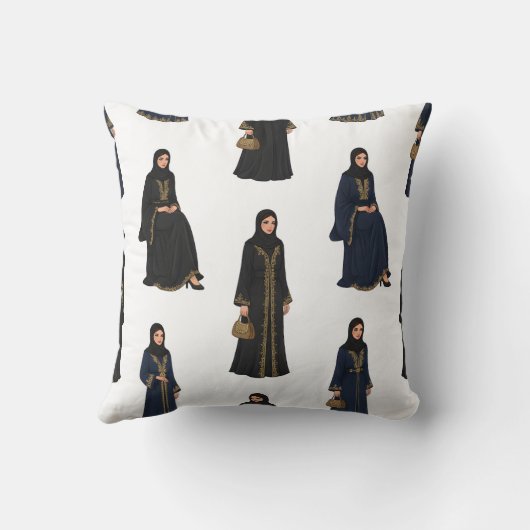 Saudi Women in  Abayas クッション (裏面)