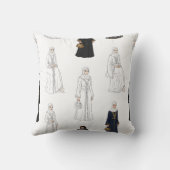 Saudi Women in Colorful Abayas Pattern クッション (裏面)