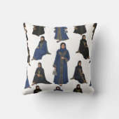 Saudi Women in Colorful Abayas Pattern クッション (裏面)
