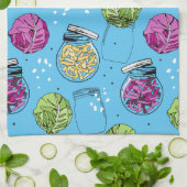 Sauerkraut Fermentation Ingredients Pattern キッチンタオル (折り畳み)