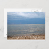 Saugatuckのミシガン州の楕円形のビーチの郵便はがき ポストカード (正面/裏面)