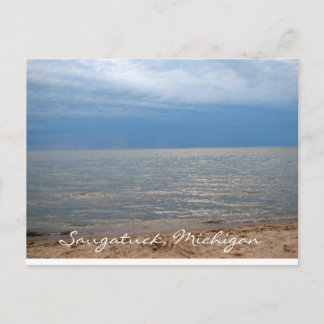 Saugatuckのミシガン州の楕円形のビーチの郵便はがき ポストカード