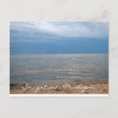 Saugatuckのミシガン州の楕円形のビーチの郵便はがき ポストカード (正面)