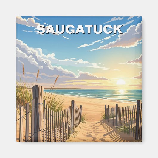 Saugatuck Beach Michigan Travel マグネット (正面)