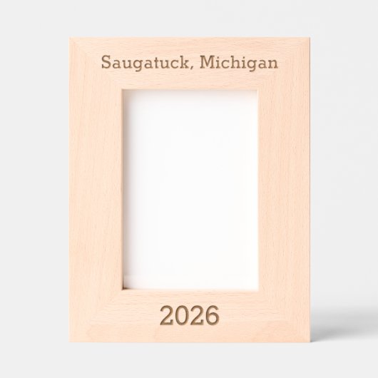Saugatuck Michigan - Laser Engraved Frame レーザー彫刻フレーム (正面)