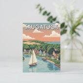 Saugatuck Sailboat Michigan Travel ポストカード (スタンド正面)
