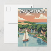 Saugatuck Sailboat Michigan Travel ポストカード (正面/裏面)