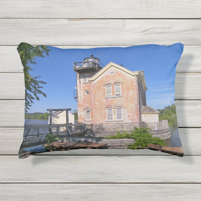 Saugerties Light house, Hudson River New York アウトドアクッション (正面)