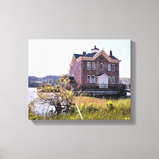 Saugerties Light house, Hudson River New York キャンバスプリント (正面)